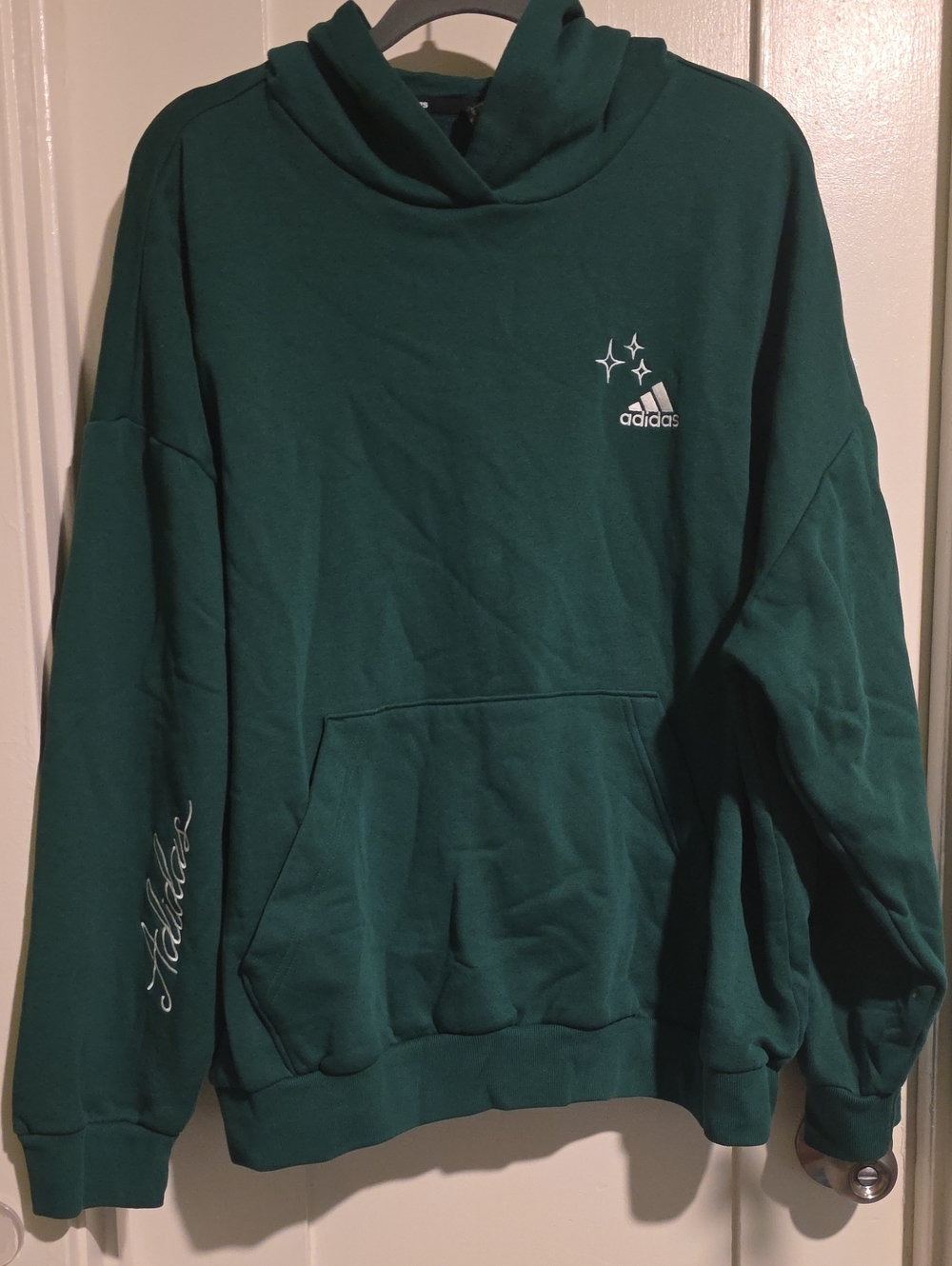 Adidas Women’s XL Green BLUV Q3 Hoodie Sweatshirt Oversized